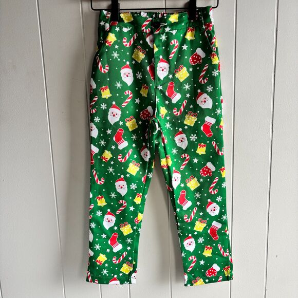 Boys M 8/10 Green Christmas Santa Print 2-Piece Holiday Suit Jacket & Pants - Picture 9 of 11